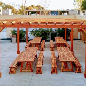 115951, The Classic Redwood Patio Table 300x300 